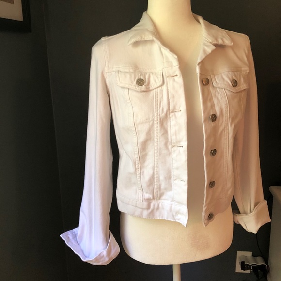 jessica simpson white denim jacket